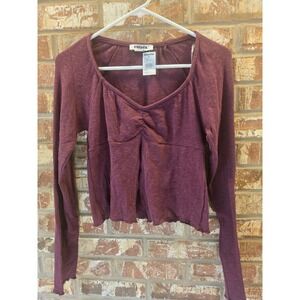 RSQ Tillys Burgundy Flyaway Long Sleeve Top - Women's Size Medium Y2K Flared